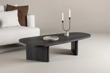 Grönvik Ovalt Sofabord 130x65 cm i Malt Tre - Sort - Møbler - Bord - Sofabord