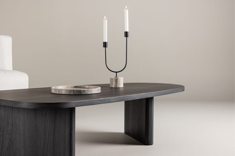 Grönvik Ovalt Sofabord 130x65 cm i Malt Tre - Sort - Møbler - Bord - Sofabord