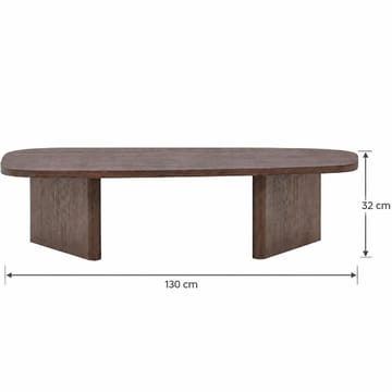 Grönvik Ovalt Sofabord 130x65 cm med Tre- og Valnøttutseende - Brun - Møbler - Bord - Sofabord