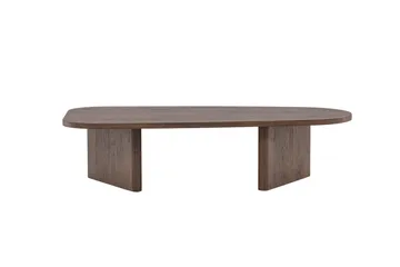 Grönvik Ovalt Sofabord 130x65 cm med Tre- og Valnøttutseende - Brun - Møbler - Bord - Sofabord