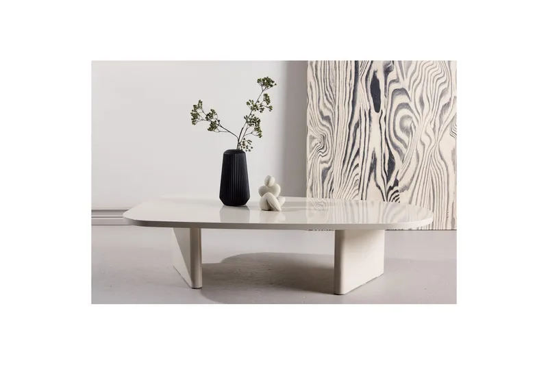 Grönvik Sofabord 135x65 cm i Malt Tre - Kremhvit - Møbler - Bord - Sofabord