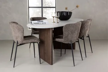 Grönvik Spisegruppe 180 cm Oval med 4 Modesto Stoler - Mocca - Møbler - Bord - Spisegrupper