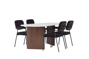 Grönvik Spisegruppe 180 cm Oval med 4 Yesterday Stoler - Mocca - Møbler - Bord - Spisegrupper