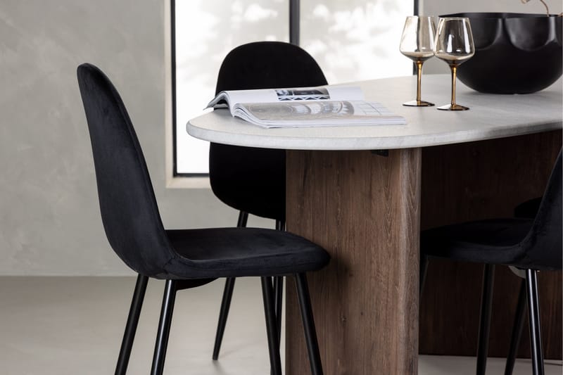 Grönvik Spisegruppe 180 cm Oval med 4 Polar Stoler - Mocca - Møbler - Bord - Spisegrupper