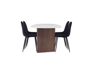 Grönvik Spisegruppe 180 cm Oval med 4 Polar-stoler - Mokka - Møbler - Bord - Spisegrupper