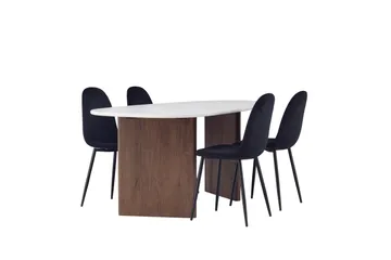 Grönvik Spisegruppe 180 cm Oval med 4 Polar-stoler - Mokka - Møbler - Bord - Spisegrupper