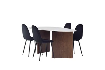 Grönvik Spisegruppe 180 cm Oval med 4 Polar-stoler - Mokka - Møbler - Bord - Spisegrupper