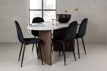 Grönvik Spisegruppe 180 cm Oval med 4 Polar-stoler - Mokka - Møbler - Bord - Spisegrupper