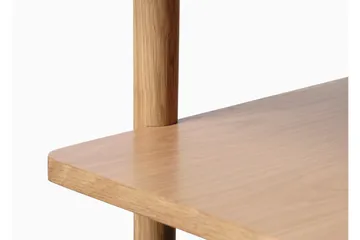 Grumio Rektangulært Sofabord 120 cm med Hylle i Massivt Tre og Trefinér - Beige - Møbler - Bord - Sofabord