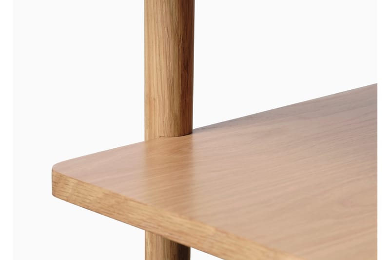 Grumio Rektangulært Sofabord 120 cm med Hylle i Massivt Tre og Trefinér - Beige - Møbler - Bord - Sofabord