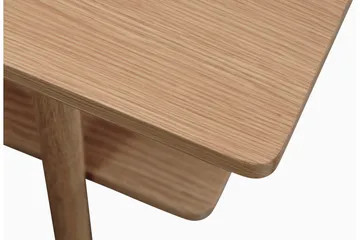 Grumio Rektangulært Sofabord 120 cm med Hylle i Massivt Tre og Trefinér - Beige - Møbler - Bord - Sofabord
