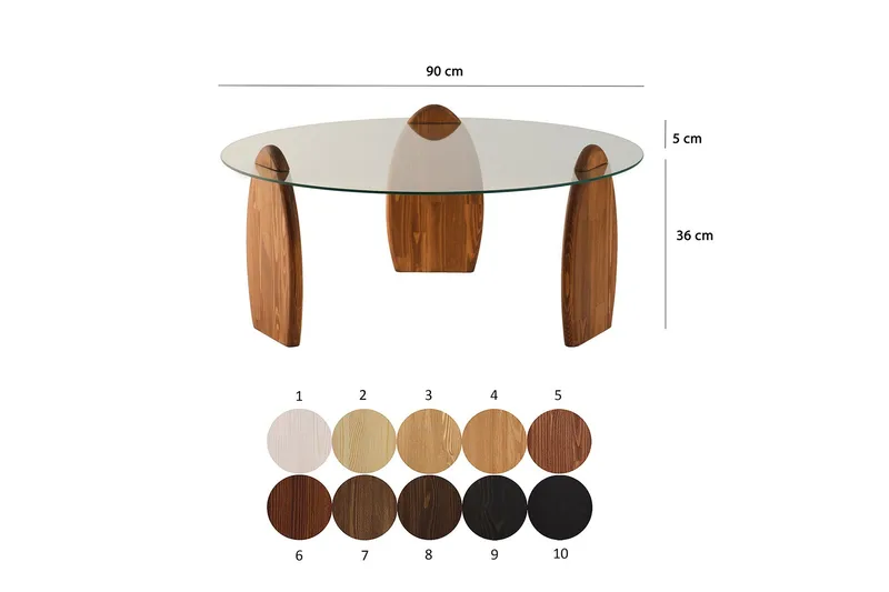 Guinn Sofabord 90 cm - Brun/Transparent - Møbler - Bord - Sofabord