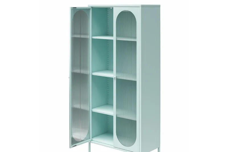 Høyskap Luna Himmelblå - Himmelblå - Oppbevaring - Skap - Vitrineskap