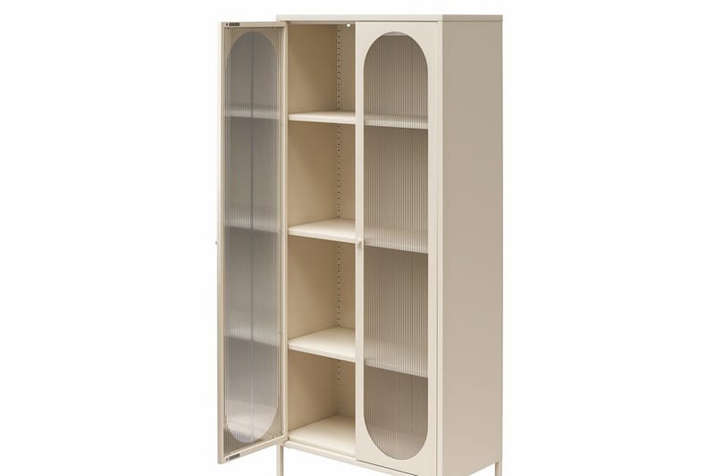 Høyskap Luna Pergament - Pergament - Oppbevaring - Skap - Vitrineskap