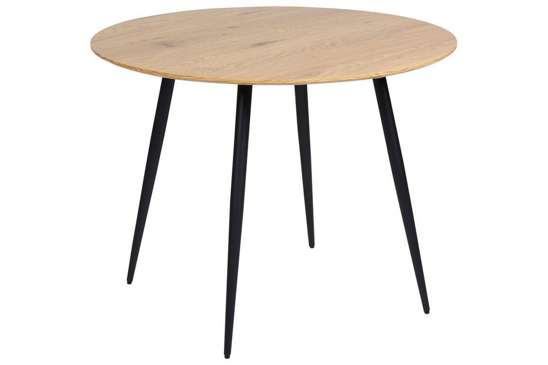 Habbe Spisebord 100 cm Rund - Lys Brun/Sort