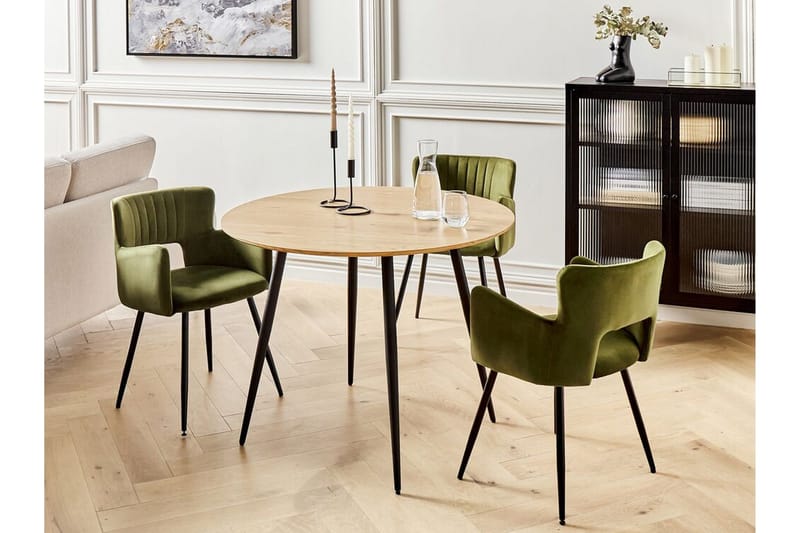 Habbe Spisebord 100 cm Rund - Lys Brun/Sort - Møbler - Bord - Spisebord & kjøkkenbord