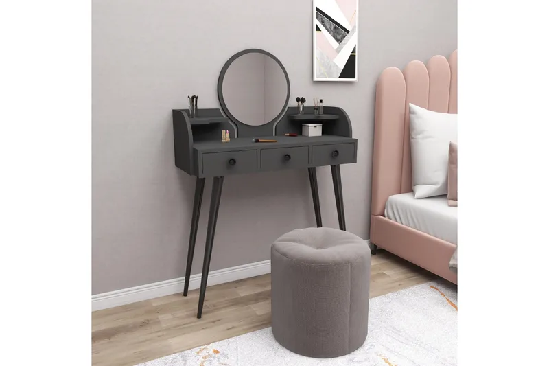 Habiba Sminkebord 93,6 cm - Antrasitt - Møbler - Bord - Sminkebord & toalettbord