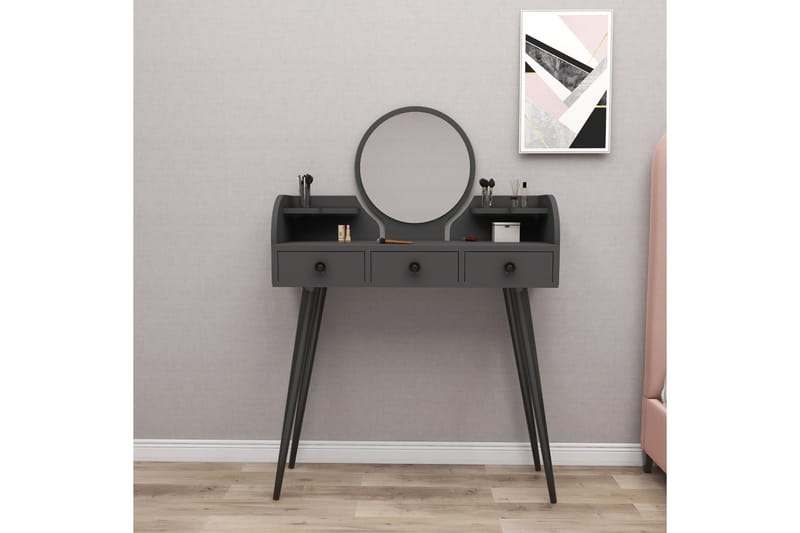 Habiba Sminkebord 93,6 cm - Antrasitt - Møbler - Bord - Sminkebord & toalettbord - Sminkebord med speil