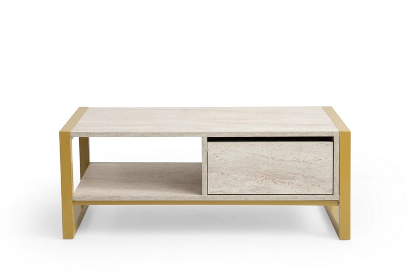 Haldizen Sofabord 105 cm - Gull/Marmor - Møbler - Bord - Sofabord