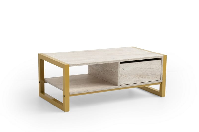 Haldizen Sofabord 105 cm - Gull/Marmor - Møbler - Bord - Sofabord