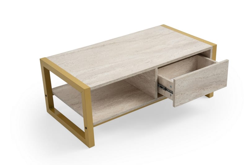 Haldizen Sofabord 105 cm - Gull/Marmor - Møbler - Bord - Sofabord