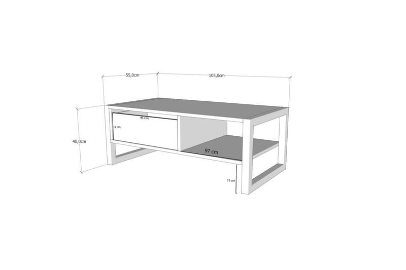 Haldizen Sofabord 105 cm - Svart/Marmor - Møbler - Bord - Sofabord
