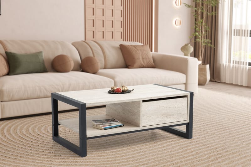 Haldizen Sofabord 105 cm - Svart/Marmor - Møbler - Bord - Sofabord