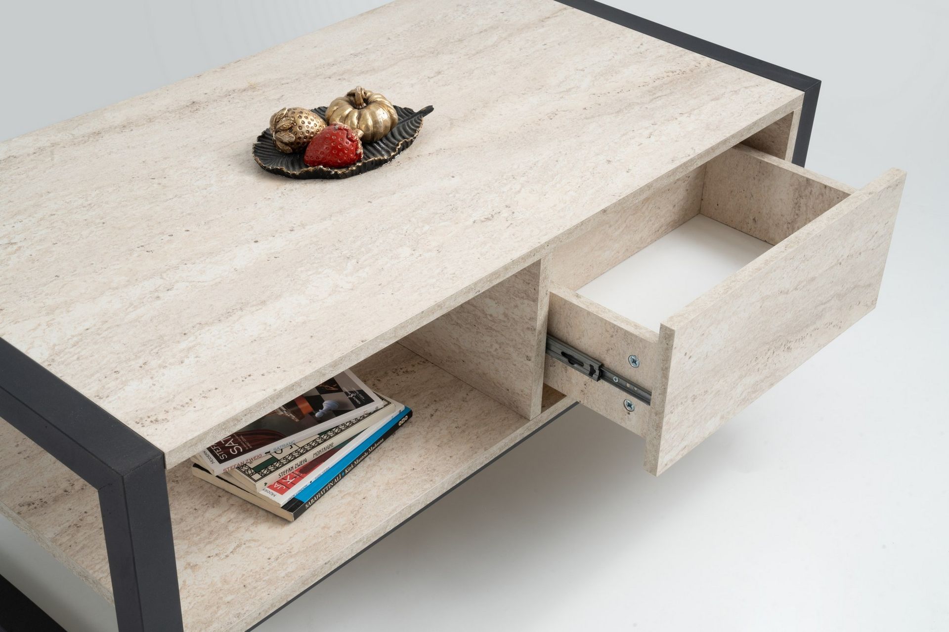 Haldizen Sofabord 105 cm - Svart/Marmor - Møbler - Bord - Sofabord