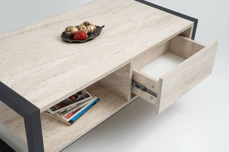 Haldizen Sofabord 105 cm - Svart/Marmor - Møbler - Bord - Sofabord