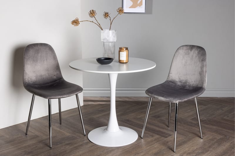 Hamden Spisegruppe 80 cm Rund med 2 Eva Stoler - Lys grå - Møbler - Bord - Spisegrupper