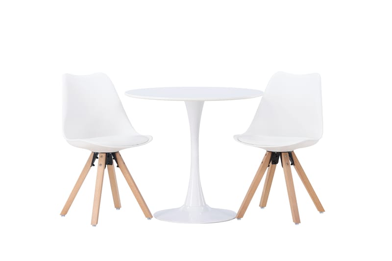 Hamden Spisegruppe 80 cm Rund med 2 Zeno Stoler, Natur