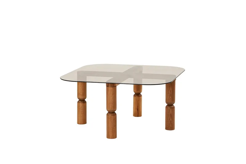 Harman Sofabord 80 cm, Valnøtt/Bronse