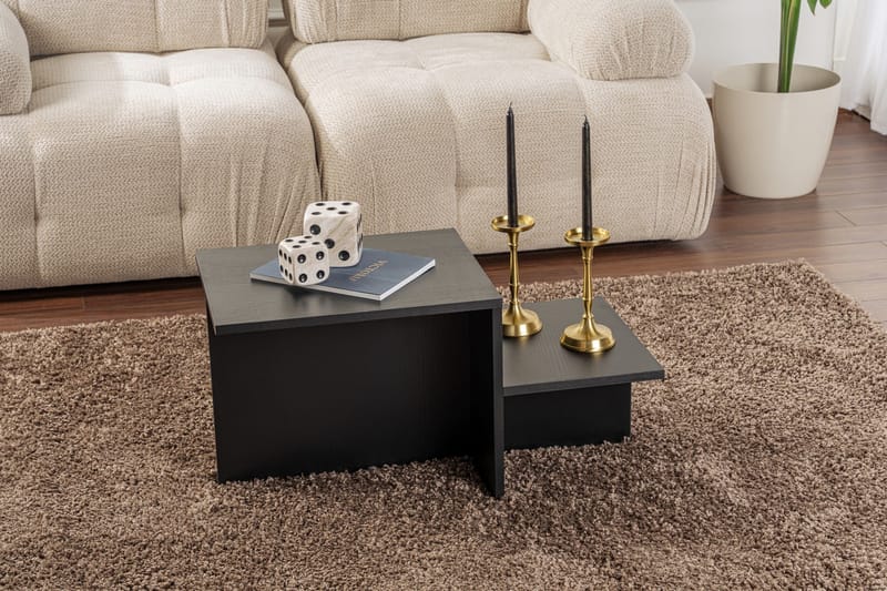 Harmony NO_BRAND Fabrony salongbord 80x40 cm Svart - Møbler - Bord - Sofabord