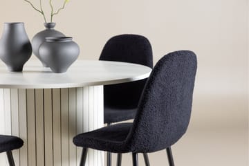 Härön Spisegruppe 110 cm Rund med 4 Polar stoler - Hvid/Sort - Møbler - Bord - Spisegrupper