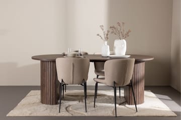 Härön Spisegruppe 200 cm Oval med 4 Modesto stoler - Mocca/Beige - Møbler - Bord - Spisegrupper
