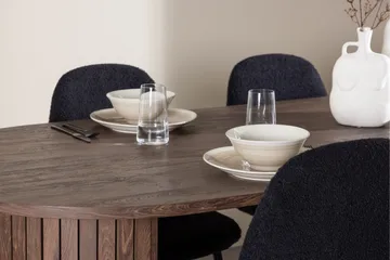 Härön Spisegruppe 200 cm Oval med 4 Polar stoler - Mocca/Sort - Møbler - Bord - Spisegrupper