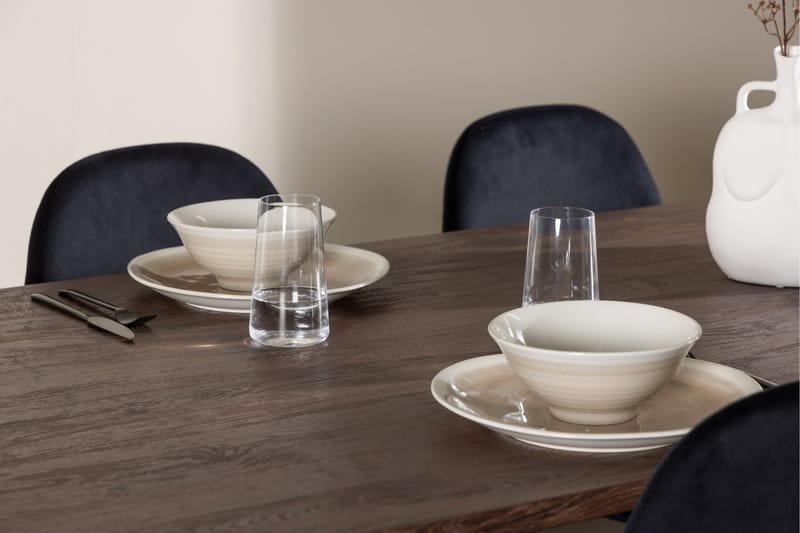 Härön Spisegruppe 200 cm Oval med 4 Polar stoler - Mocca/Sort - Møbler - Bord - Spisegrupper
