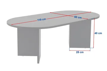 Hasina Ovalt Sofabord 119x60 cm med Travertin- og Valnøttutseende - Beige - Møbler - Bord - Sofabord