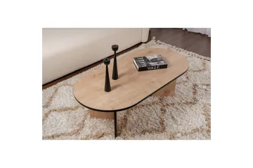 Hasina Ovalt Sofabord 119x60 cm med Tre- og Eikutseende - Flerfarget - Møbler - Bord - Sofabord