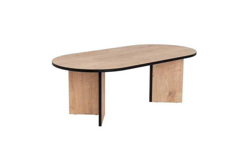 Hasina Ovalt Sofabord 119x60 cm med Tre- og Eikutseende, Flerfarget