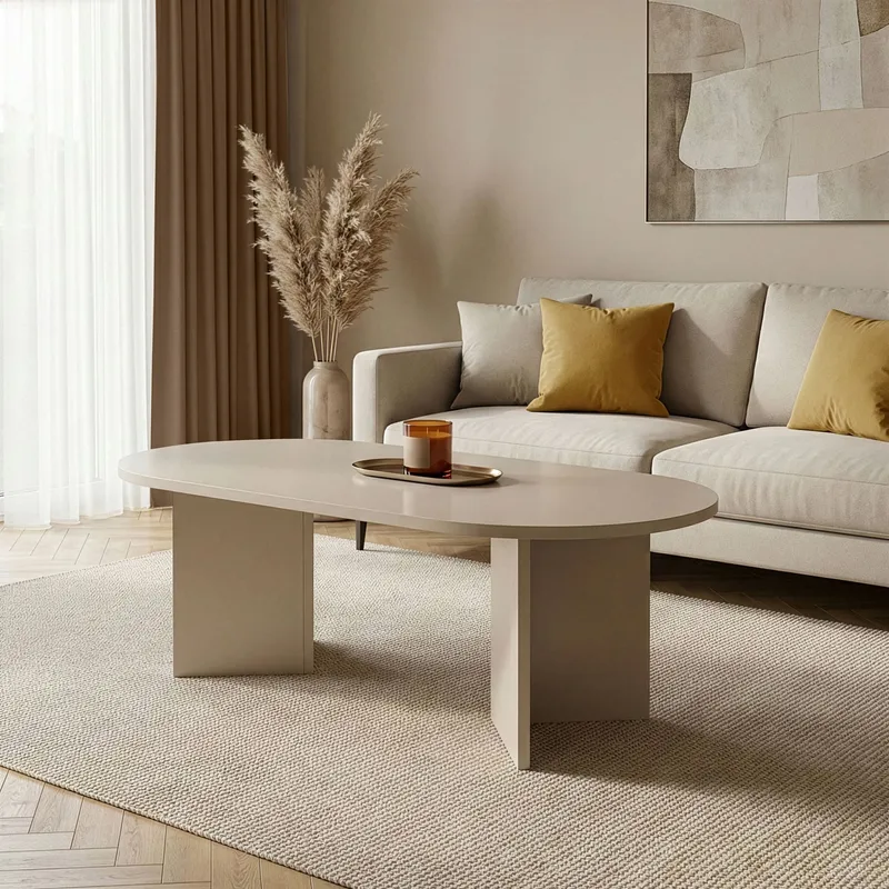 Hasina sofabord 119 cm ovalt - Mink - Møbler - Bord - Sofabord