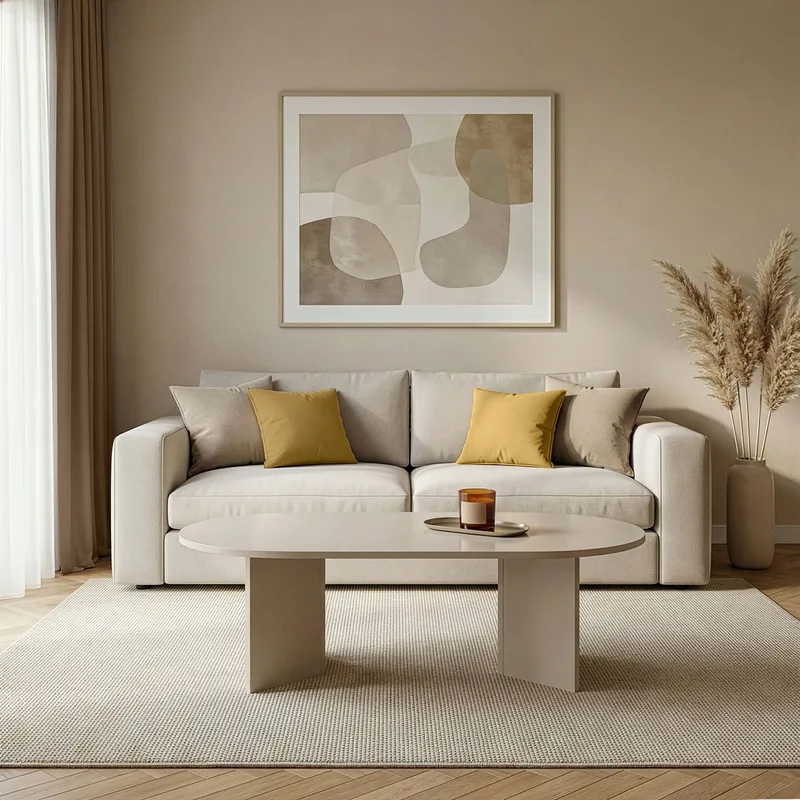 Hasina sofabord 119 cm ovalt - Mink - Møbler - Bord - Sofabord