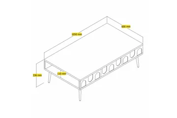 Hazim Sofabord 105 cm - Hvit/Gull - Møbler - Bord - Sofabord