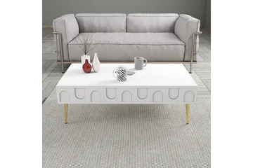 Hazim Sofabord 105 cm - Hvit/Gull - Møbler - Bord - Sofabord
