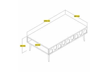 Hazim Sofabord 105 cm - Krem/Gull - Møbler - Bord - Sofabord