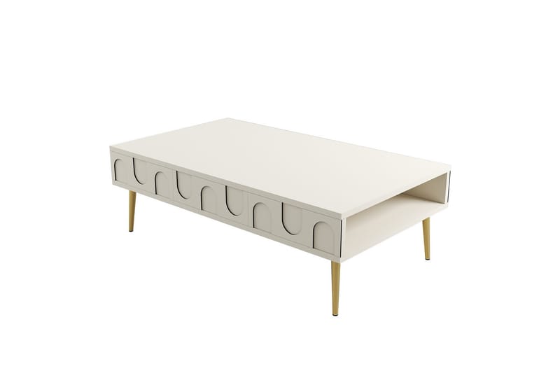 Hazim Sofabord 105 cm - Krem/Gull - Møbler - Bord - Sofabord
