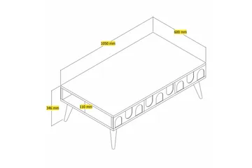 Hazim Sofabord 105 cm - Krem/Valnøtt - Møbler - Bord - Sofabord