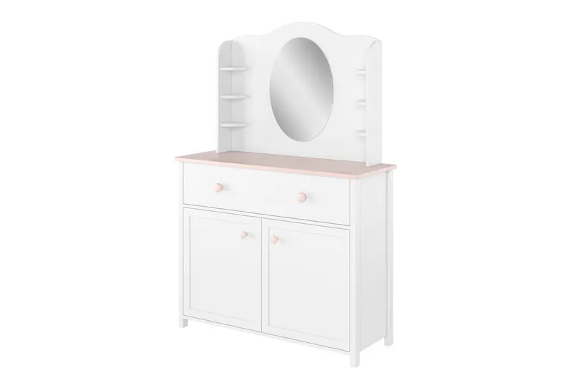 Hilts Sminkebord 110x42 cm, Hvit/Rosa