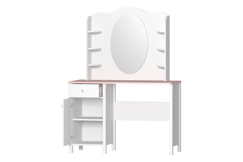 Hilts Sminkebord 110x52 cm - Hvit/Rosa - Møbler - Bord - Sminkebord & toalettbord