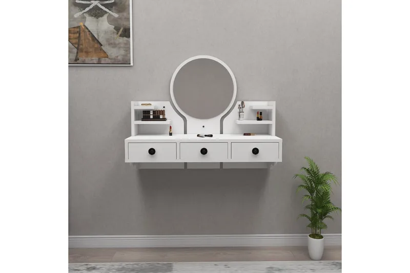 Hines Sminkebord 90 cm - Hvit - Møbler - Bord - Sminkebord & toalettbord